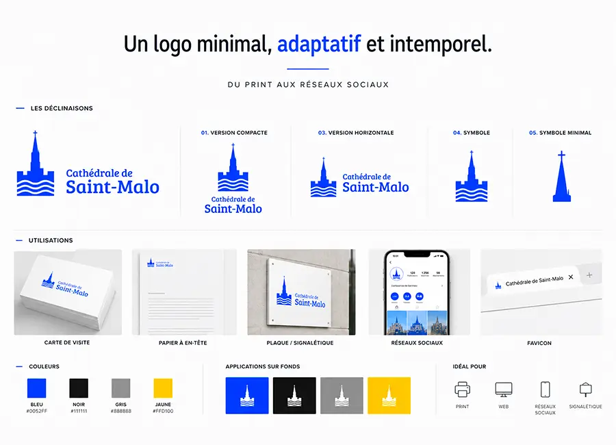 Logo minimal 2026 pour la cathédrale de Saint-Malo