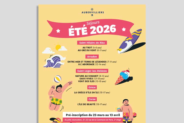 Affiches Été mairie - Graphiste Paris - Mathieu Orenge