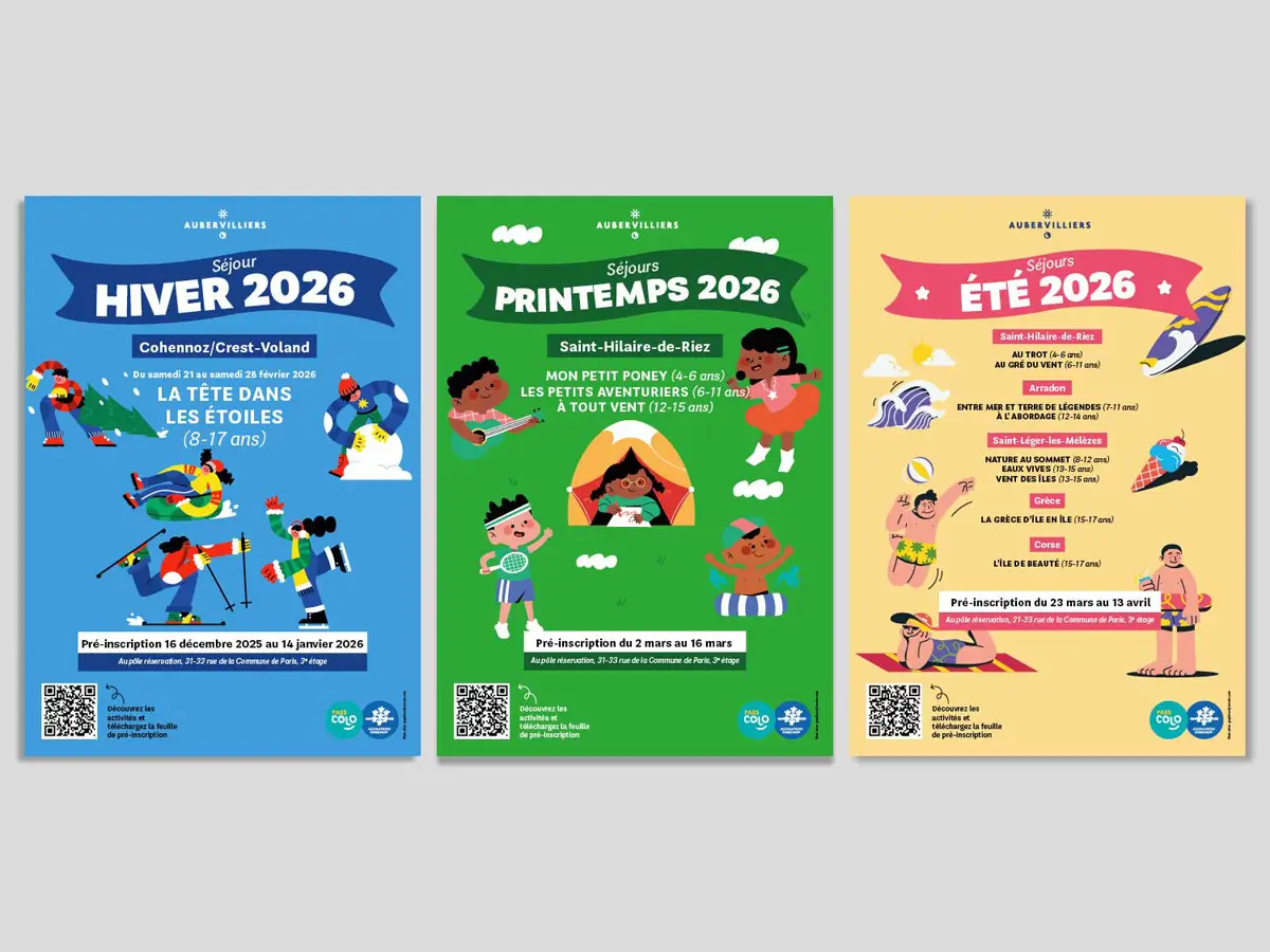 Affiches colonies de vacances mairie d’Aubervilliers