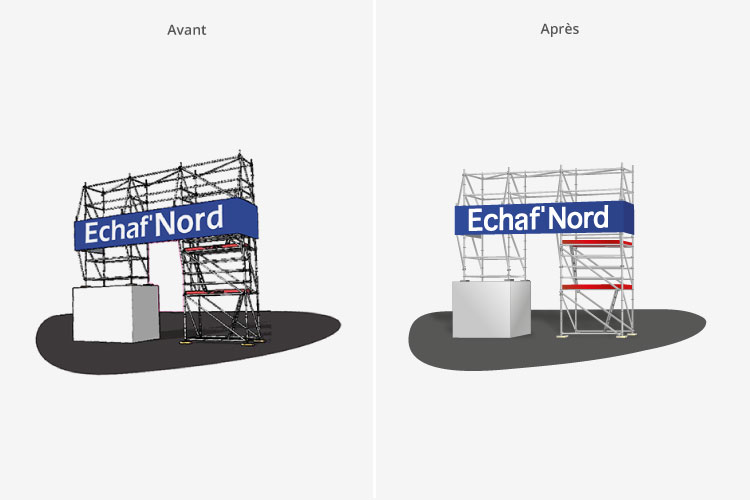 Logo echaf'nord - avant et après amélioration