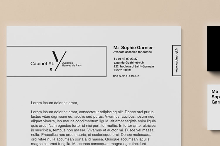 Papier à en-tête cabinet d'avocat à Paris