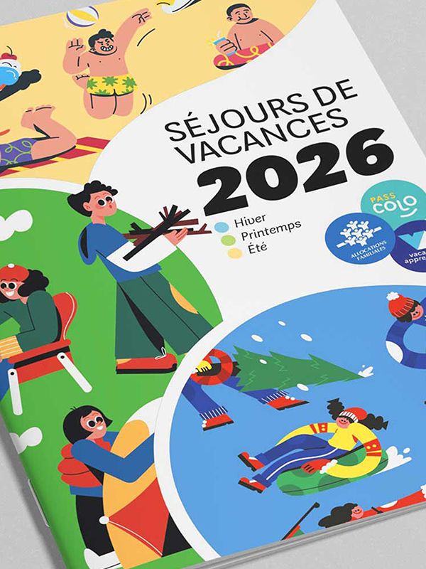 Conception catalogue vacances pour la mairie d'Aubervilliers | Mathieu Orenge, Graphiste à Paris