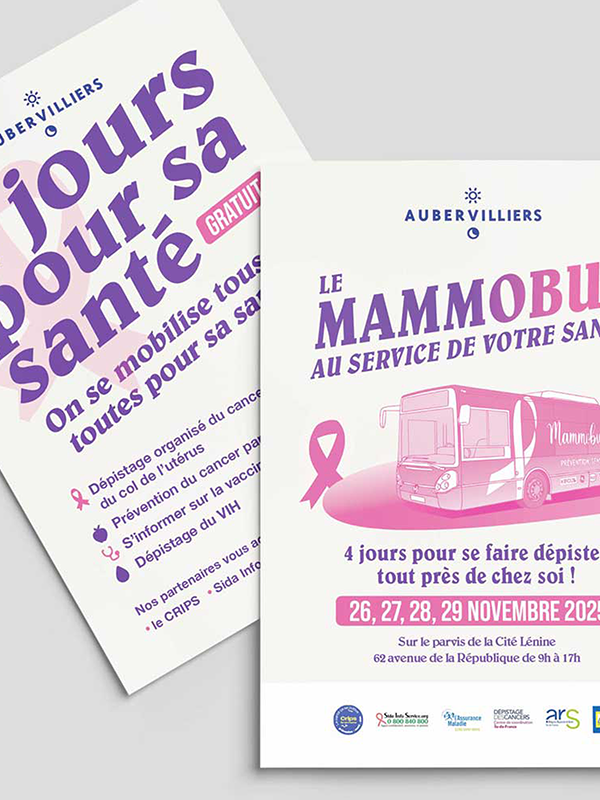 Flyer pour la mairie d'Aubervilliers | Mathieu Orenge, Graphiste à Paris