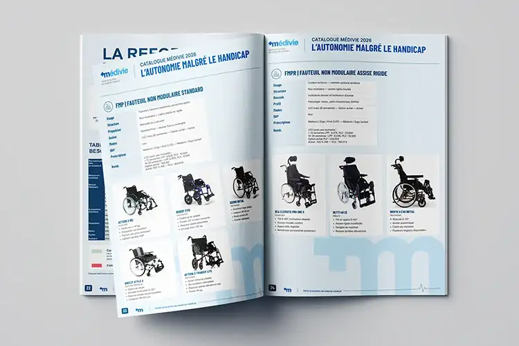 Mockup de catalogue médical professionnel Médivie