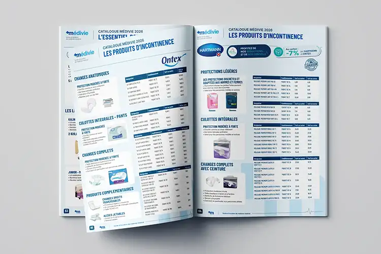 Double page du catalogue médical Médivie