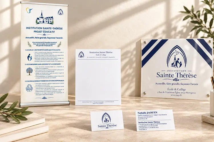 Identité visuelle et supports de communication de l’école et du collège catholique Sainte-Thérèse de Montgeron