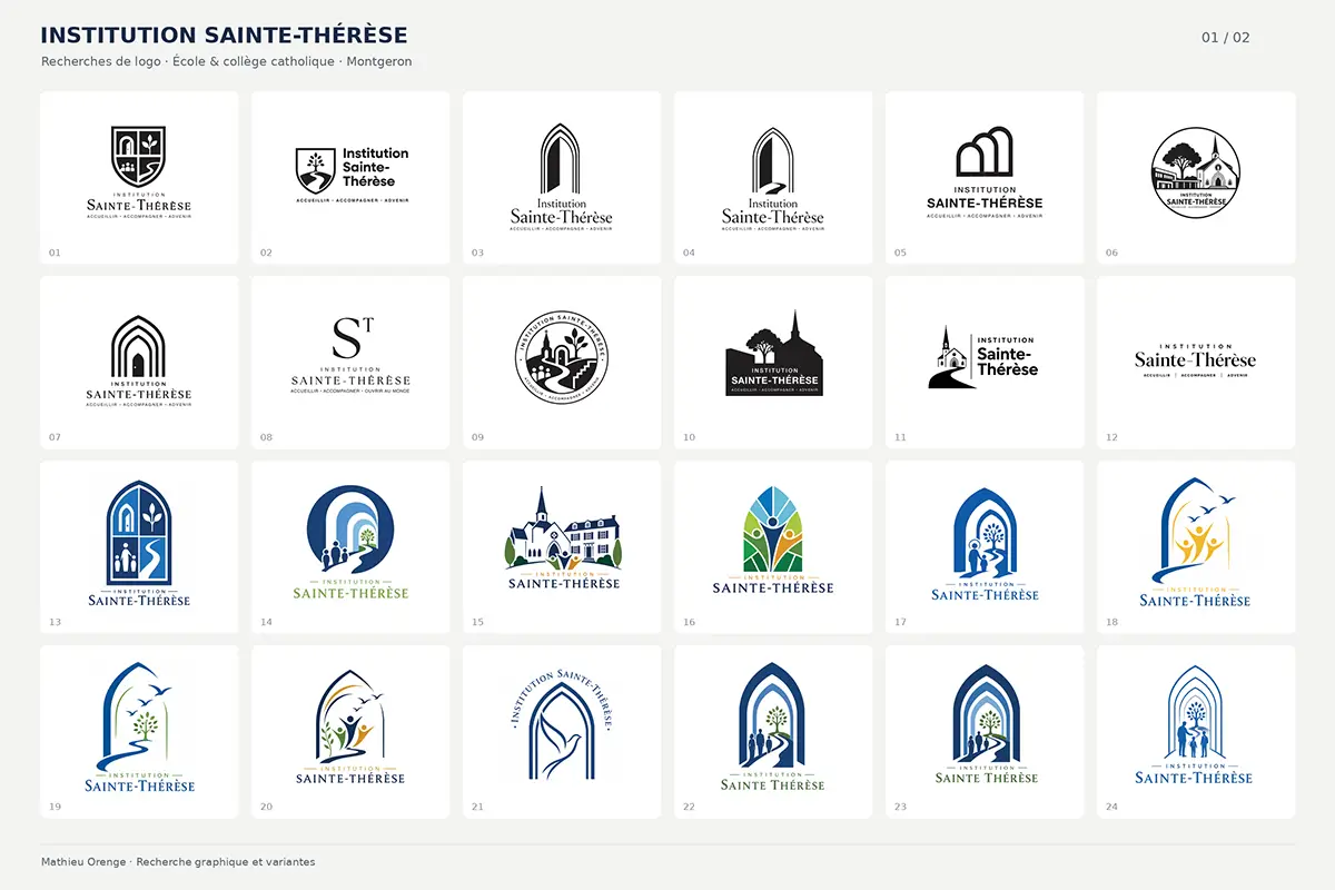 Propositions de logos pour l’école catholique Sainte-Thérèse de Montgeron