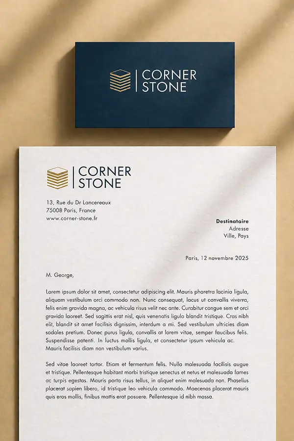 Carte de visite Corner-Stone à Paris